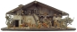 Mobile Preview: Stimmungsvolle Weihnachtskrippe Gotthard dunkel inkl. 12-tlg. Figurensatz K 001, Maße Krippe: ca. 90 x 40 x 40 cm
