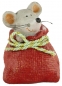 Preview: 2er Set Bezaubernde Maus im Sack ca. 10 cm - Weihnachtsdekoration