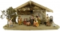 Preview: Prachtvolle Weihnachtskrippe Schwabach inkl. 12-tlg. Figurensatz K 183 BP, Maße Krippe: ca. 55 x 25 x 28 cm
