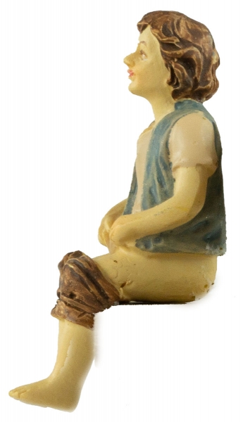 Handbemalte Krippenfigur Junge auf der Toilette, ca. 6 cm, K 007-31