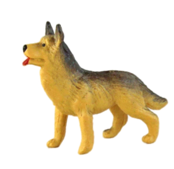 Handbemalte Krippenfigur Schäferhund, ca. 5 cm, 844-615