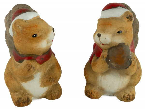 2er Set Bezaubernde Eichhörnchen ca. 10 cm - Weihnachtsdekoration