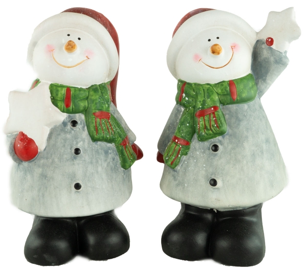 2er Set Bezaubernde Schneemänner ca. 20 cm - Weihnachtsdekoration