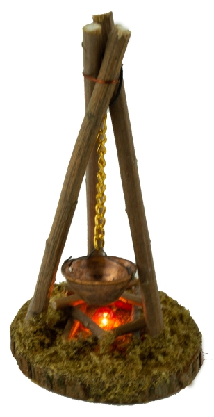 Dreiecks-Feuerstelle  - Krippenzubehör, ca. 11 cm