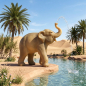 Preview: Handbemalte Krippenfigur Elefant klein, ca. 4,5 cm, T 001-25