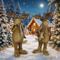 Preview: 2er Set Liebliche Elche Glitzer ca. 16 cm - Weihnachtsdekoration