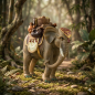 Preview: Handbemalte Krippenfigur Elefant mit Gepäck, ca. 13,5 cm, K 081
