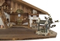 Preview: Stimmungsvolle Weihnachtskrippe Gotthard dunkel inkl. 24-tlg. Figurensatz K 002, Maße Krippe: ca. 90 x 40 x 40 cm