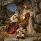 Preview: Wundervolle Ankleidefiguren Heilige Familie 3-tlg., ca. 40 cm, K 117-01