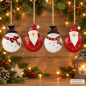 Preview: Weihnachtsanhänger aus Metall – 4er-Set mit Weihnachtsmann und Schneemann