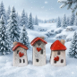 Preview: Winterliche Häuschen - 3er Set
