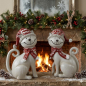 Preview: Weihnachtliche Katze Minka 2er Set - Höhe ca. 16 cm