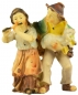 Mobile Preview: Handbemalte Krippenfigur Kinderpaar mit einem Lamm, ca. 8 cm, K 001-23
