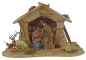 Preview: Handgefertigte Weihnachtskrippe Egensbach inkl. 4-tlg. Figurensatz 72740, Maße Krippe: ca. 37,5 x 19 x 24 cm