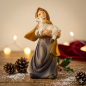 Preview: Handbemalte Krippenfigur Magd mit einem Lamm, ca. 10 cm, K 183-56