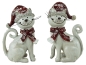 Preview: Weihnachtliche Katze Minka 2er Set - Höhe ca. 11 cm