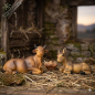 Preview: Handbemalte Krippenfiguren Ochse und Esel 2-tlg., ca. 3,5 cm, K 181-03