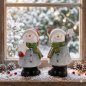 Preview: 2er Set Bezaubernde Schneemänner ca. 20 cm - Weihnachtsdekoration