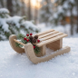 Preview: Holzschlitten klein - Krippenzubehör, ca. 3 cm