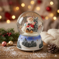 Preview: Wundervolle Schneekugel mit Spieluhr Nikolaus auf Schlitten ca. 14 cm - Dekoration