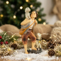 Preview: Handbemalte Krippenfigur Schäfer mit zwei Schafen, ca. 11 cm, K 001-12