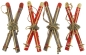 Preview: Bezauberndes 4er Set Holzski - Höhe ca. 20 cm