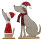 Preview: Weihnachtsdeko Hundepaar – Filzfiguren mit Santa-Outfits