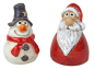 Preview: Weihnachtsdeko-Set mit Nikolaus & Schneemann – festliche Figuren für Ihr Zuhause