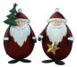 Preview: 2er-Set Metall-Nikoläuse – Weihnachtsdeko mit Stern & Tannenbaum, doppelwandig ✨