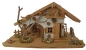 Preview: Festliche Weihnachtskrippe Basel inkl. 12-tlg. Figurensatz K 650-9, Maße Krippe: ca. 55 x 20 x 28 cm
