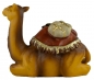 Mobile Preview: Handbemalte Krippenfigur Kamel mit Gepäck liegend, ca. 7 cm, K 134-14