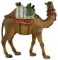 Preview: Handbemalte Krippenfigur Kamel mit Gepäck, ca. 14 cm, T 080