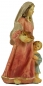 Preview: Handbemalte Krippenfigur Magd mit Brotkorb und einem Kind, ca. 11 cm, K 507-20