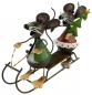 Mobile Preview: Bezauberndes Mäusepaar auf einem Schlitten 2er Set ca. 10 cm - Weihnachtsdekoration