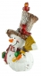 Preview: 2er Set Bezaubernde Schneemänner mit Vögeln ca. 8 cm - Weihnachtsdekoration