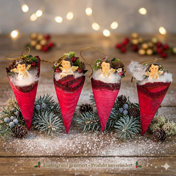 Bezauberndes 4er Set Weihnachtsaufhänger