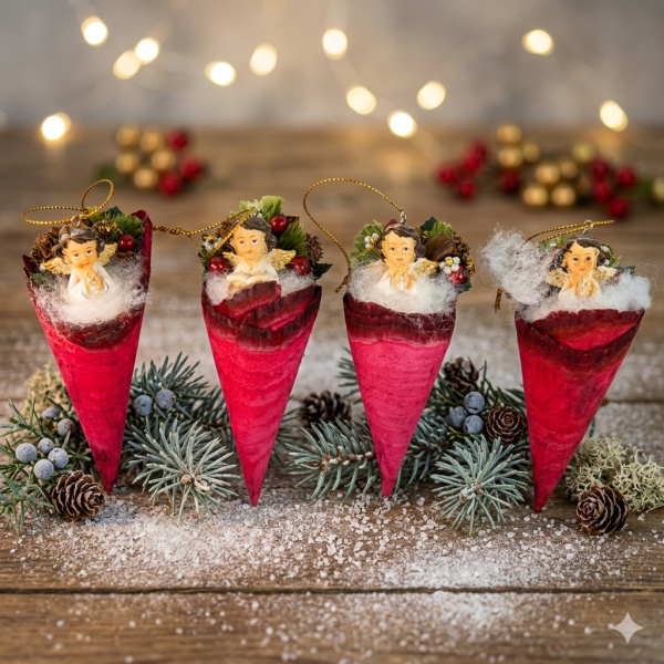 Bezauberndes 4er Set Weihnachtsaufhänger