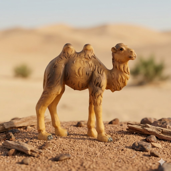 Handbemalte Krippenfigur Kamel klein, ca. 6 cm, K 004-17