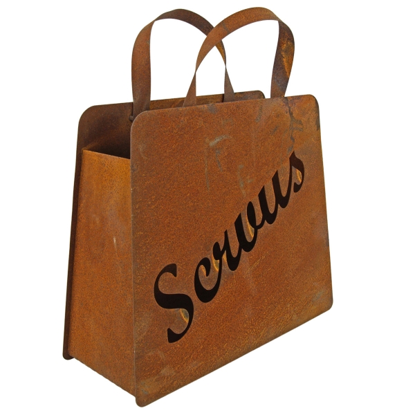Preview: Metalltasche Servus ca. 36 cm - Gartendekoration