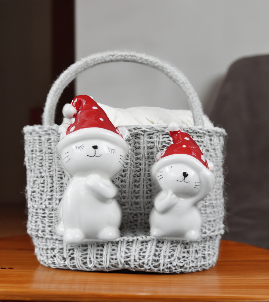 Dekofigur 2er-Set „Weihnachtskatzen“ – für ein Herz voller Weihnachtszauber