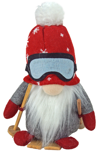 Dekowichtel Skifahrer im 2-er Set - Weihnachtliche Winterdekoration mit besonderem Charme