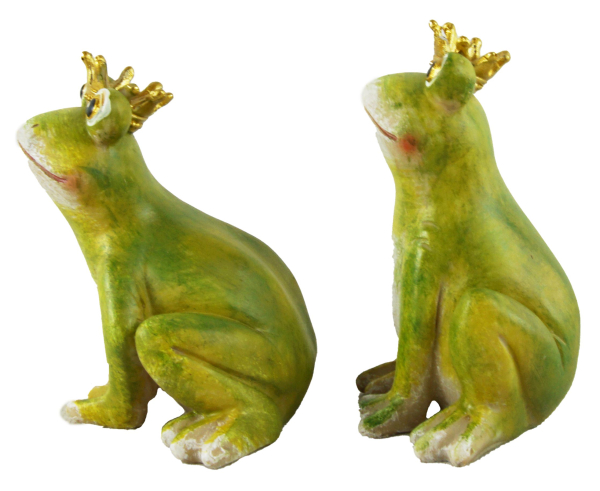 Preview: Entzückendes 2er Set Froschkönig - Höhe ca. 9,5 cm