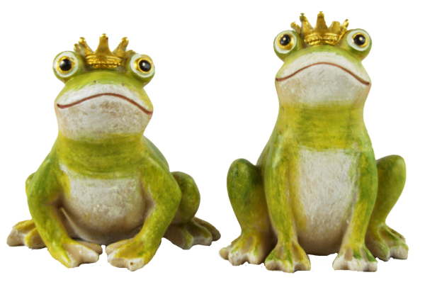 Preview: Entzückendes 2er Set Froschkönig - Höhe ca. 9,5 cm