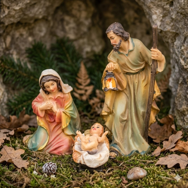 Heilige Familie K 004-01 ca. 8 cm - 4-tlg. – Zauber der Heiligen Nacht