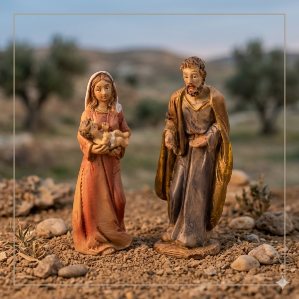 Handbemalte Krippenfiguren Heilige Familie - ca. 7,5 cm, K023