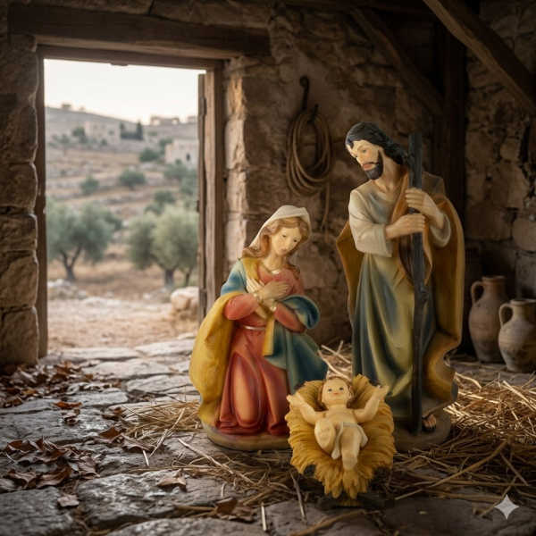 Große Krippenfiguren Heilige Familie 4-tlg., ca. 40 cm, K 185-01