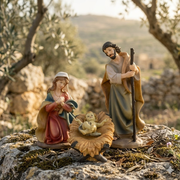 Große Krippenfiguren Heilige Familie 4-tlg., ca. 30 cm, K 187-01