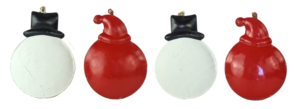 Weihnachtsanhänger aus Metall – 4er-Set mit Weihnachtsmann und Schneemann