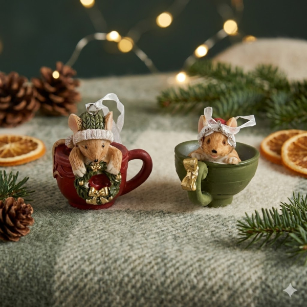 Weihnachtshänger „Mäuse in Tassen“ – kleine Freunde für große Herzensmomente