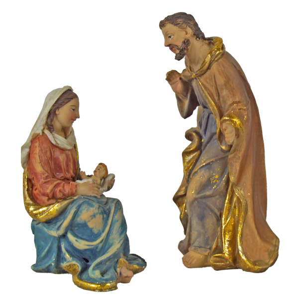 Handgefertigte Weihnachtskrippe Egensbach inkl. 4-tlg. Figurensatz 72740, Maße Krippe: ca. 37,5 x 19 x 24 cm